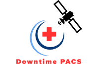 Medical professionals managing PACS downtime during SIIM Annual Meeting, showcasing radiology IT infrastructure and troubleshooting in a hospital setting.