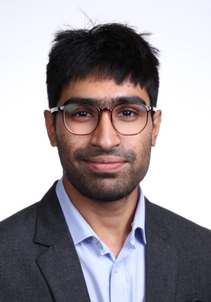 Portrait of Dvij Sharma, BS, attending the SIIM Annual Meeting, showcasing a professional conference setting focused on medical imaging and informatics.